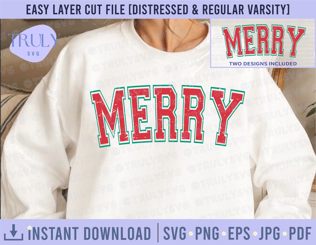 Merry Varsity SVG, Merry Christmas SVG, Merry Varsity Sublimation ...