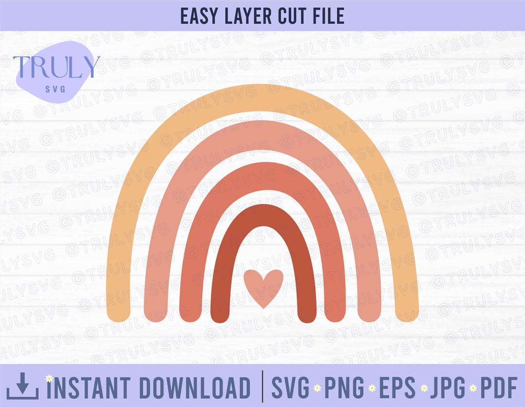 Boho Rainbow SVG Clipart: Pastel Nursery Decor (digital Download) - Etsy
