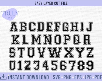 Varsity Font SVG, Sports SVG, Sports Layered Font, Varsity Letters Svg ...