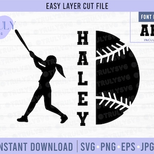 softball SVG, softball Name Frame SVG, softball SVG, softball Template svg, digital download cricut silhouette cut file team tshirt design