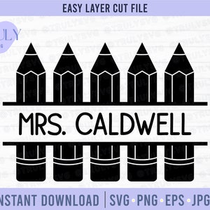 Bleistift SVG, Bleistift Name Rahmen SVG, Lehrer SVG, Schule Bleistift svg, Schule svg, Bleistift geschnitten Datei, Monogramm svg, Bleistift Monogramm svg, svg