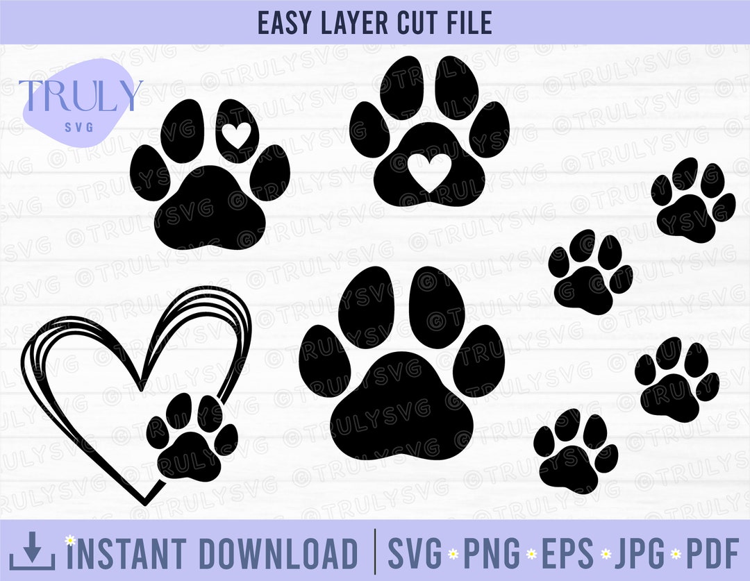 Paw Print SVG, Dog Paw Print SVG, Cat Paws SVG, Animal Paws Svg, Paw