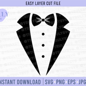 Smoking in formato SVG, matrimonio in formato SVG, sposo in formato SVG, cravatta in formato SVG, giacca e cravatta in formato SVG, papillon da smoking, papillon in formato SVG sposo SVG sposo Papillon cricut sagoma