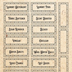 Vintage Laundry Labels - Antique Labels - Printable Labels - Downloadable Labels - Instant Download Labels - Victorian Labels