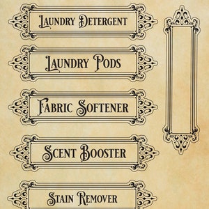 Vintage Laundry Labels - Antique labels - Printable Labels - Downloadable Labels - Instant Download Labels - Victorian Labels