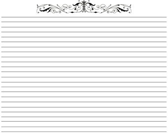 vintage Lined Stationary, stationnaire imprimable, format A4 et lettre, téléchargement numérique, imprimable, style victorien vintage