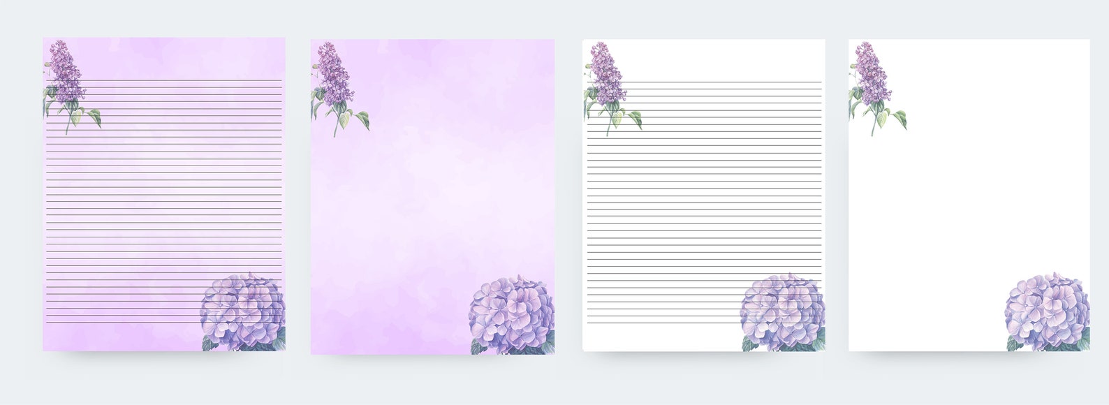 Printable Pastel Stationary, Floral, Digital Download, Writing Bundle ...