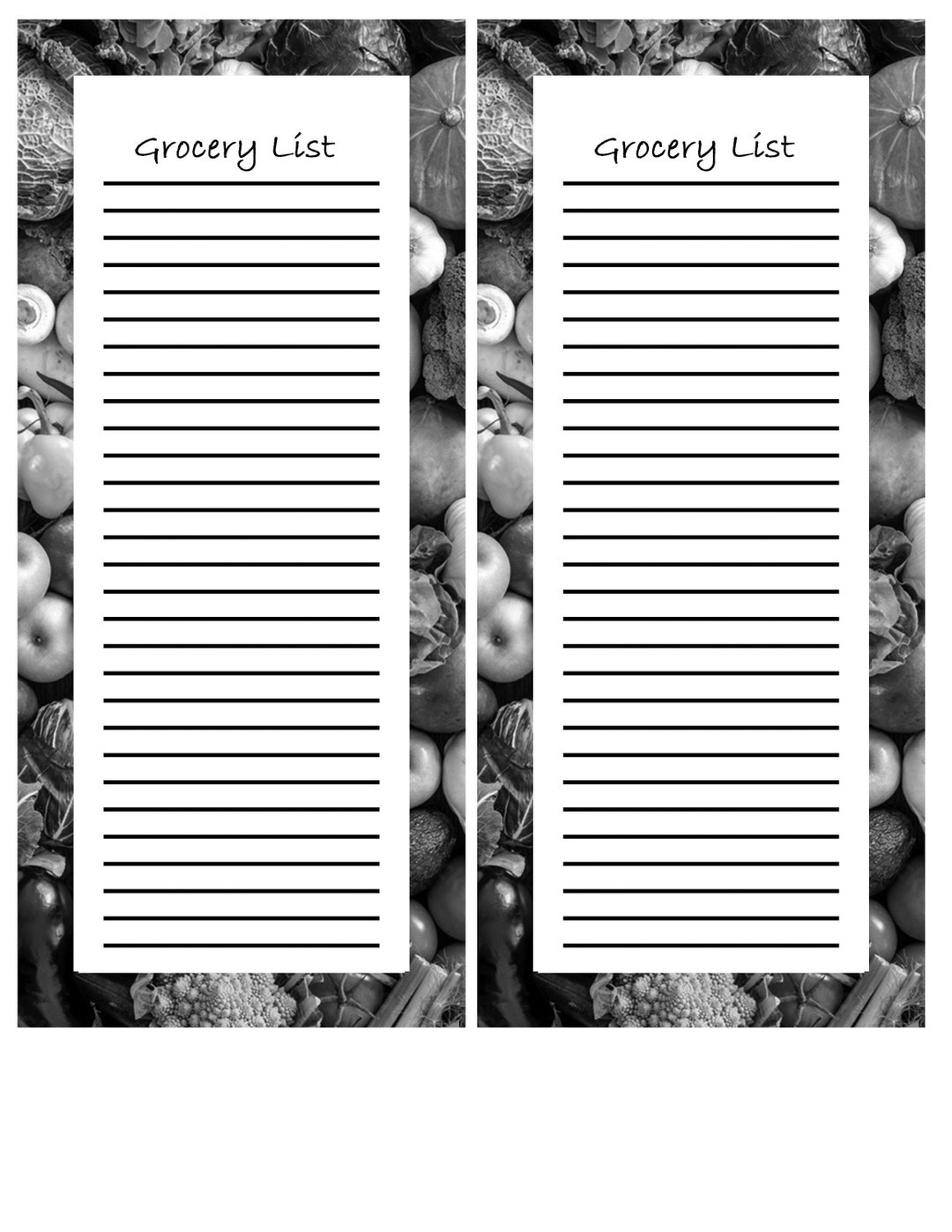 Grocery List, Instant Download, Printable, Shopping List, Planner Etsy