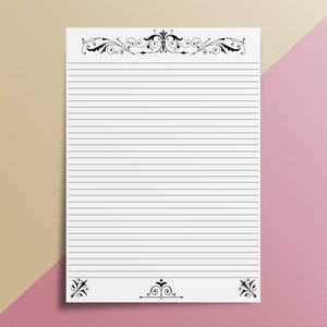 Vintage Lined Stationary, Printable Stationary, Letter Size, Digital ...
