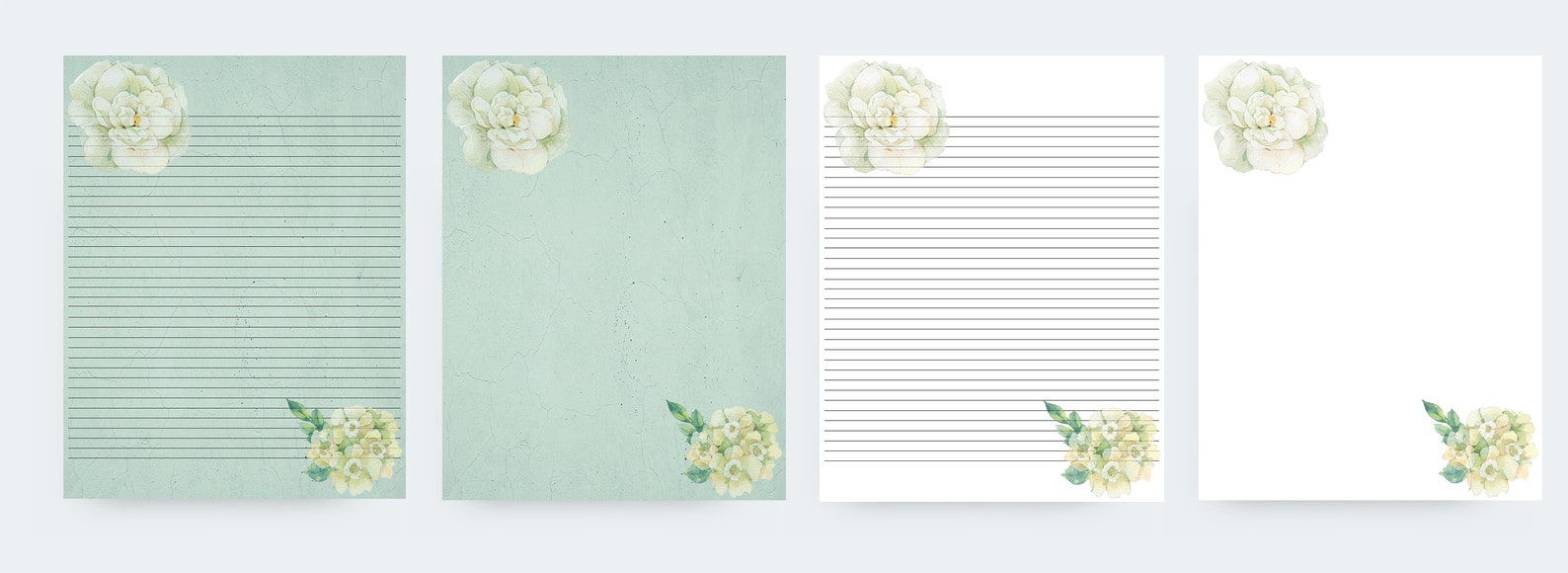 Printable Pastel Stationary, Floral, Digital Download, Writing Bundle ...