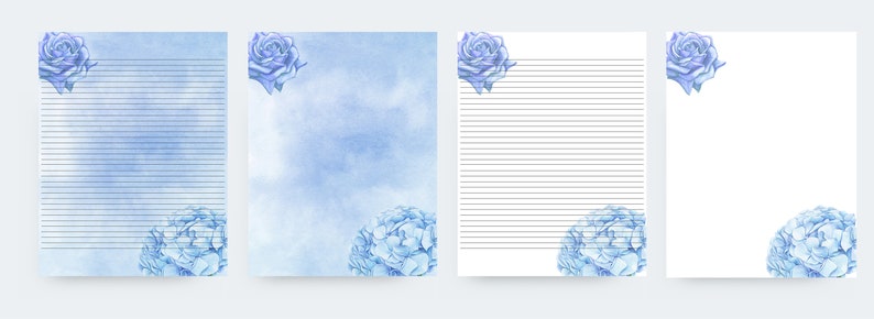 Printable Pastel Stationary, Floral, Digital Download, Writing Bundle ...