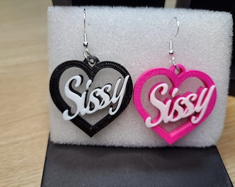 3d Printed Slogan Earrings - Sissy