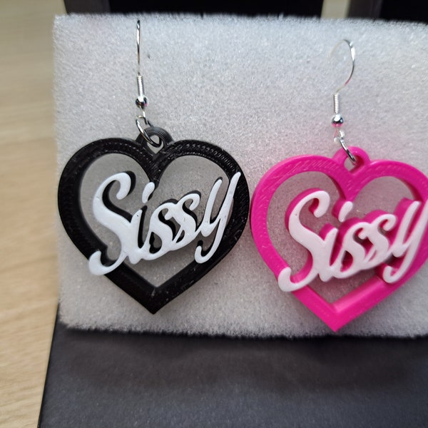 3d Printed Slogan Earrings - Sissy