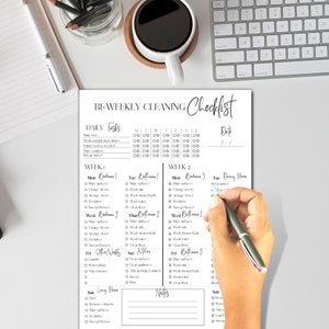 Cleaning schedul, Biweekly cleaning schedule, Daily cleaning schedule, Cleaning schedule printable, Minimalist cleaning schedule