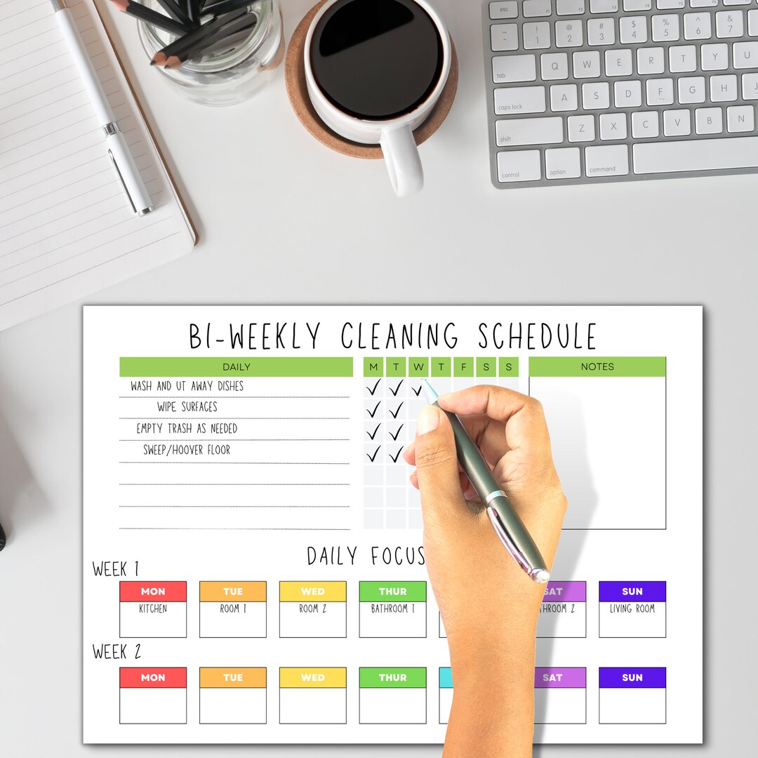 Biweekly Cleaning Schedule Daily Cleaning Schedule Cleaning Etsy