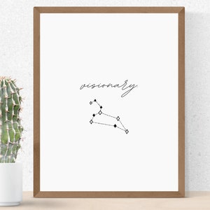 Visionary, Wall Art, Poster Print, Typography Wall Decor, Digital Download, Modern Wall Decor, Black and White Wall Art