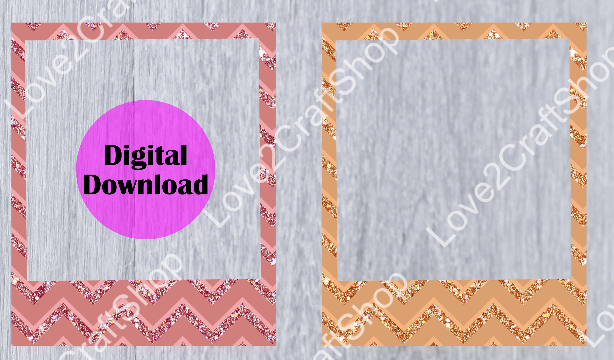 12 Chevron Photo Frames PNG / Polaroid Frames / Photo Frames / Etsy