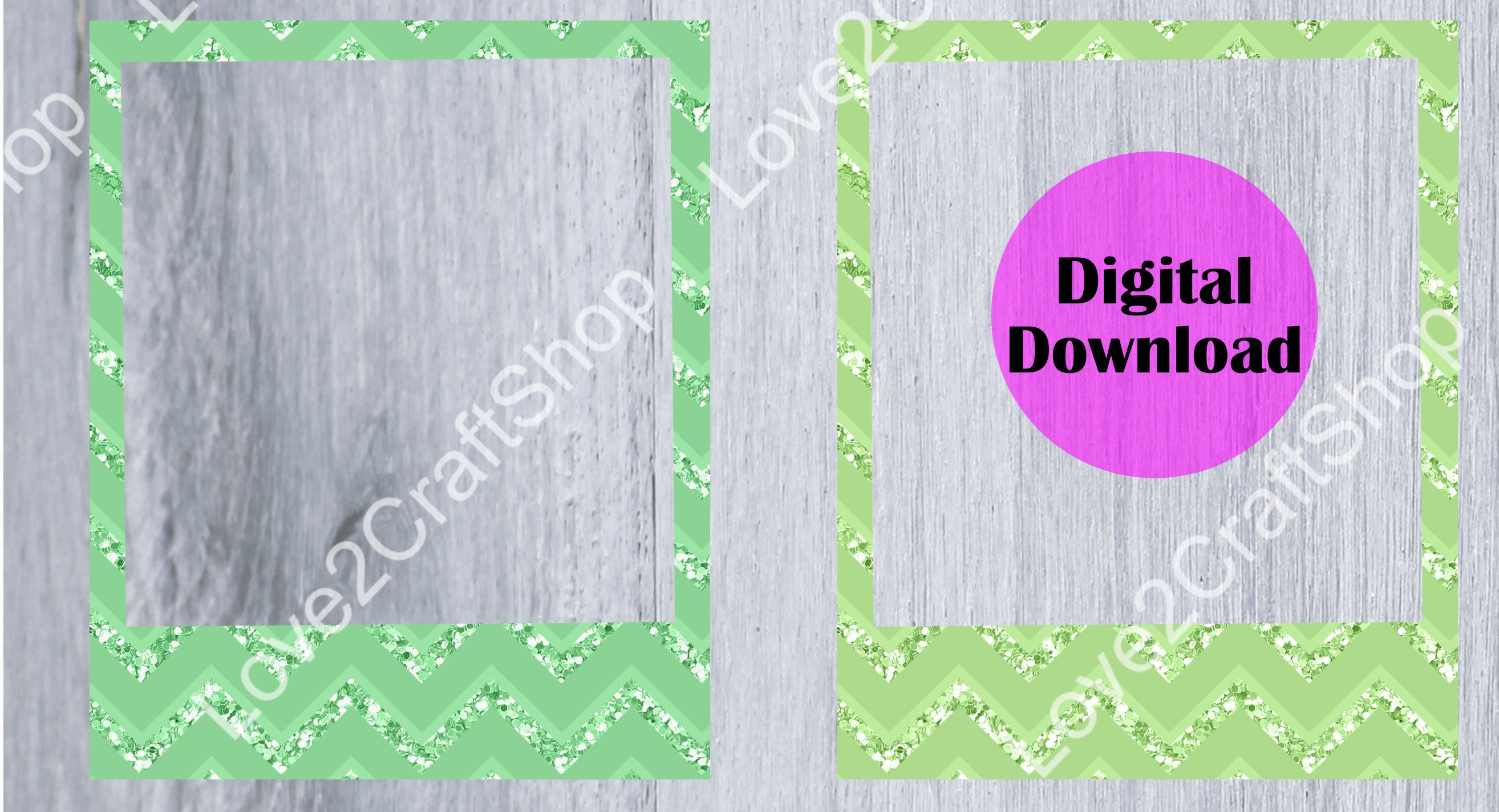 12 Chevron Photo Frames PNG / Polaroid Frames / Photo Frames / Etsy