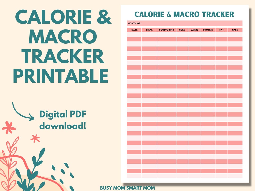 Calorie Tracker Printable Macro Tracker Printable Calorie and Macro Calorie Tracker Printable Macro Tracker Printable Calorie and Macro