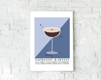 Aesthetic Espresso Martini Drink Poster Digital Download