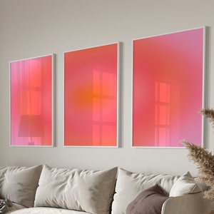 Set of 3 Positive Aura Poster Gradient Gallery, Abstract Gradient Colour Trendy Wall Art Set, Spiritual Poster, DIGITAL DOWNLOAD