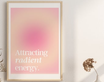 Arte de parede de afirmação de pôster Aura, impressão gradiente espiritual de energia Aura, decoração Y2K, pôster espiritual, impressão retrô moderna, DOWNLOAD DIGITAL
