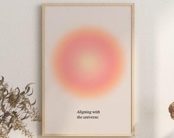 Arte de parede de afirmação de pôster Aura, impressão gradiente espiritual de energia Aura, decoração Y2K, pôster espiritual, impressão retrô moderna, DOWNLOAD DIGITAL