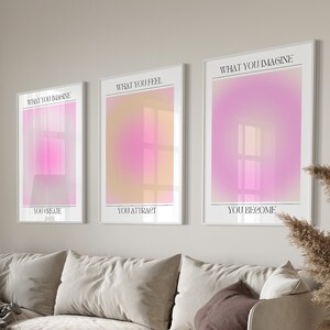Aura Poster 3 Piece Wall Art, Aura Energy Spiritual Gradient Print, Y2K Decor, Spiritual Poster, Retro Trendy Print, DIGITAL DOWNLOAD