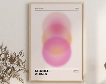 Aura Poster, Aura Print, Poster Aesthetic, Manifestation Art, 70s Home Decor, Gradient Poster Art, Spiritual Art Print, INSTANT DOWNLOAD