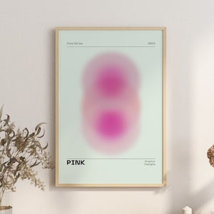 Pink Aura Poster, Aura Print, Manifestation Art, 70s Home Decor, Gradient Poster Art, Spiritual Art Print, INSTANT DOWNLOAD
