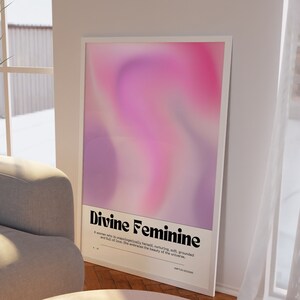 Impresión del cartel del aura femenina divina, cartel rosa pastel, el cartel femenino divino, cartel del amor propio, cartel degradado, DESCARGA DIGITAL