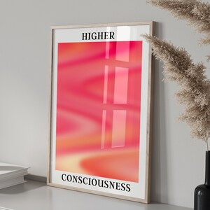 Live In The Present Aura Poster - Retro Print - Affirmation Wall Art - Aura Wall Art - Trendy Decor - Gradient - Digital Download