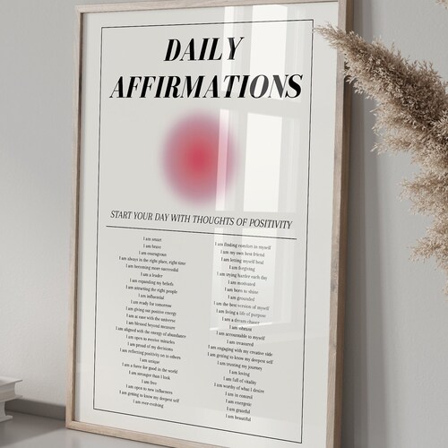 Daily Affirmations Aura Poster Affirmation Print Mental - Etsy UK