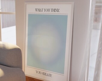 Póster de aura, arte de pared degradado, impresión espiritual, decoración del hogar con degradado de color abstracto, afirmación positiva, energía del aura, DESCARGA DIGITAL