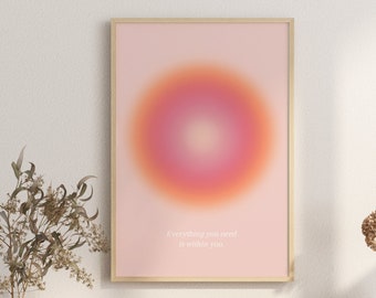 Aura Poster, Gradient Wall Art, Spiritual Print, Abstract Colour Gradient Home Decor, Positive Affirmation, Aura energy, DIGITAL DOWNLOAD