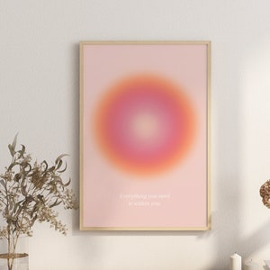 Aura Poster, Gradient Wall Art, Spiritual Print, Abstract Colour Gradient Home Decor, Positive Affirmation, Aura energy, DIGITAL DOWNLOAD