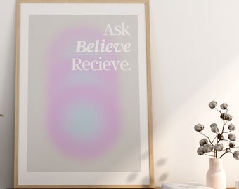 Arte de parede de afirmação de pôster Aura, impressão gradiente espiritual de energia Aura, decoração Y2K, pôster espiritual, impressão retrô moderna, DOWNLOAD DIGITAL