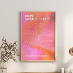 Divine Manifestations Printable Wall Art, Spiritual Art Print, Aura Poster Set, Gradient Wall Art, INSTANT DIGITAL DOWNLOAD