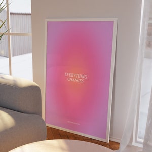 Positive Aura Poster, Aura Print, Affirmation Poster, Gradient Poster, Trendy Wall Art, Indie Poster, College dorm Poster, DIGITAL DOWNLOAD