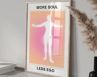 More Soul Aura Poster, Retro Gradient Poster, Affirmation Poster, Retro Aura Gradient, Psychedelic Home Decor, Digital Download