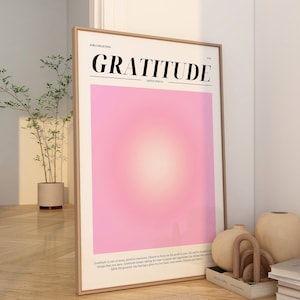 Arte de pared de degradado rosa, impresión de póster de aura, póster de salud mental, arte de pared espiritual, póster impreso, póster rosa pastel, IMPRIMIR CARTEL