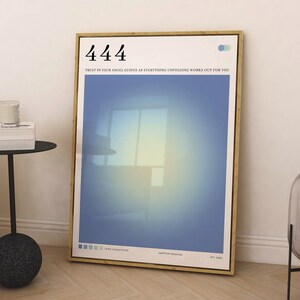 Angel Number Poster, 444 Poster, Aura Poster, Angel Number Poster, Angel Number Wall Art, Gradient Wall Art, DIGITAL DOWNLOAD