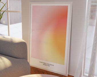 Cartel de cita positiva, cartel de aura, arte de pared degradado, cartel de gradiente, cartel de afirmación, impresión degradada, arte de pared de aura, DESCARGA DIGITAL