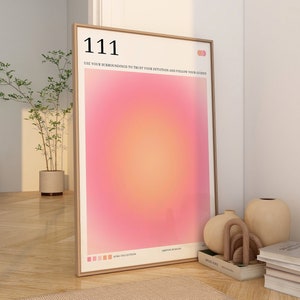 Angel Number Poster, 111 Poster, Aura Poster, Angel Number Poster, Angel Number Wall Art, Gradient Wall Art, DIGITAL DOWNLOAD