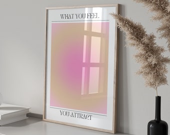Arte de parede de afirmação de pôster Aura, impressão gradiente espiritual de energia Aura, decoração Y2K, pôster espiritual, impressão retrô moderna, DOWNLOAD DIGITAL