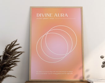 Divine Aura Printable Wall Art, Spiritual Art Print, Aura Poster Set, Gradient Wall Art, INSTANT DIGITAL DOWNLOAD
