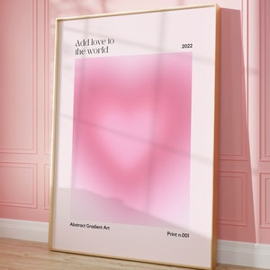 Pink Gradient Aura Poster - DIGITAL DOWNLOAD Energy Poster, Affirmation Wall Art, Retro Gradient, Aesthetic Dorm Prints, Spiritual Prints