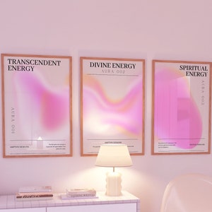 Positive Aura Posters Set Of 3, Spiritual Poster, Grainy Gradient, Gradient Print, Colourful Aura Poster, Trendy Wall Art DIGITAL DOWNLOAD