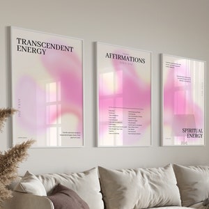 Aura Posters Set Of 3, Aura Print, Affirmation Poster, Gradient Poster, Trendy Wall Art, Indie Poster, College dorm Poster, DIGITAL DOWNLOAD