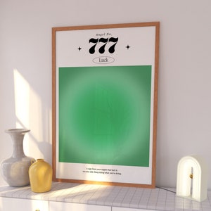 777 Angel Number Poster, Angel Number Wall Art, Aura Poster, Aura Print, 777 Poster, Gradient Poster, College Dorm Posters, DIGITAL DOWNLOAD